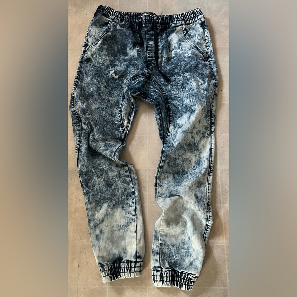 Seven7 Acid Wash Denim Jean Jogger Size M